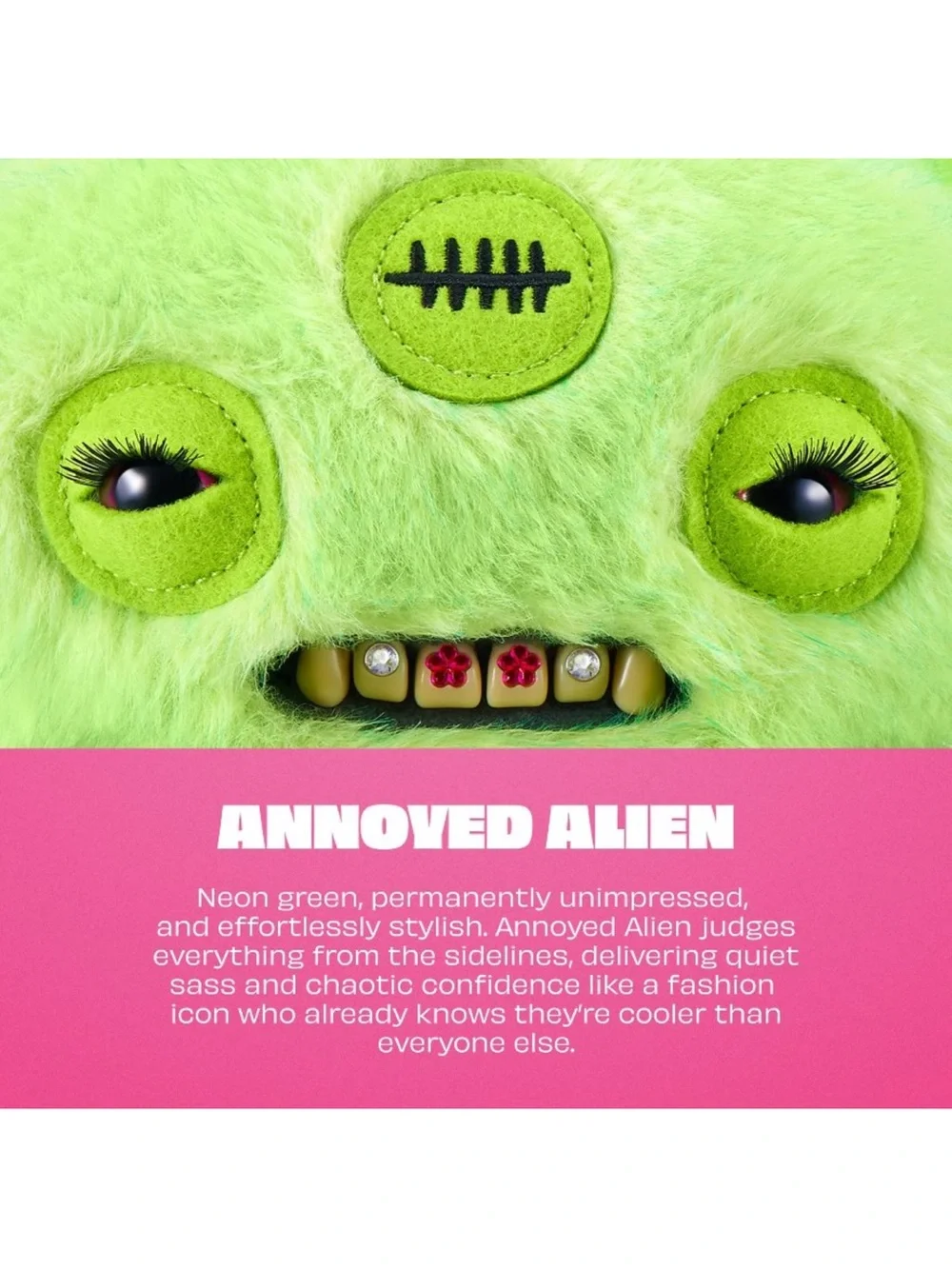 Neon Green Plush Monster Stuffed Toy - Designer Plush